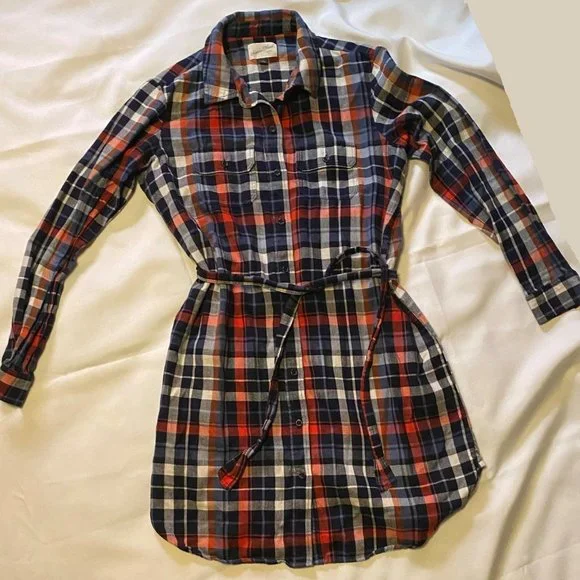 Universal Thread | Dresses | Universal Threads Good Co Womens Flannel Shirt  Dress With Belt | Poshmark